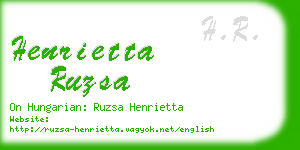 henrietta ruzsa business card